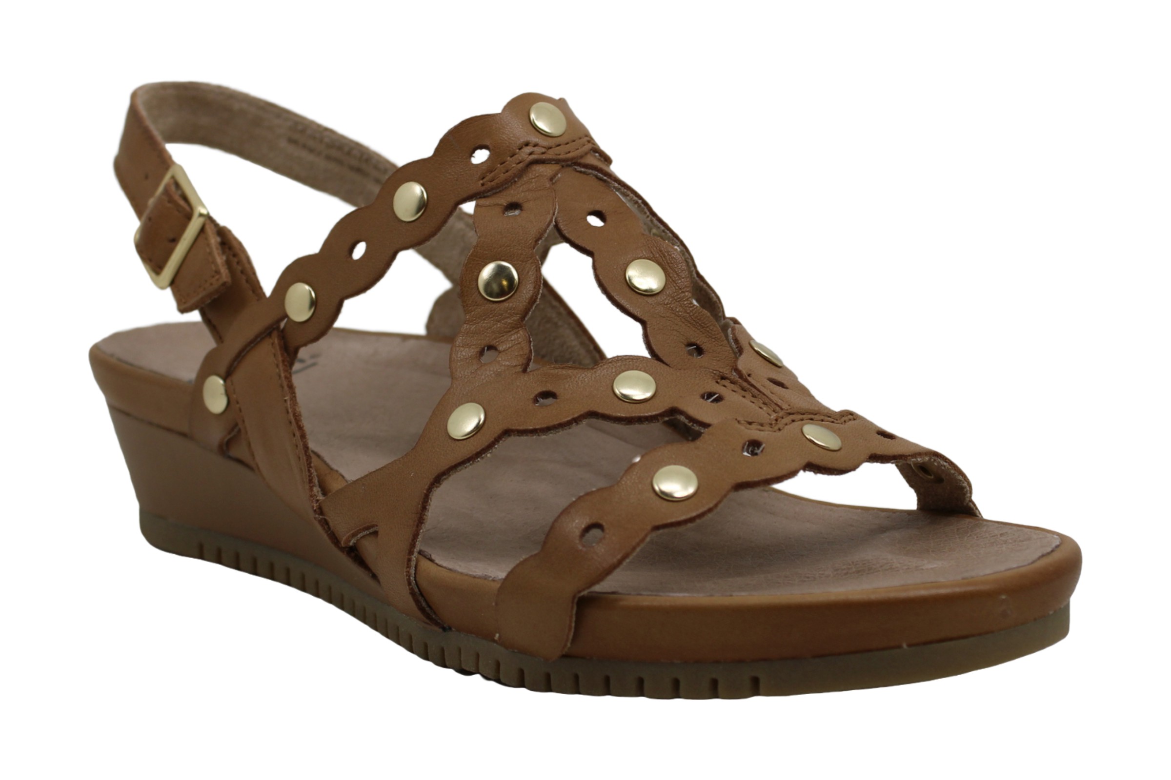 Earth Womens ficus leo Leather Peep Toe Casual T-Strap Sandals, Brown, Size 8.0 | eBay