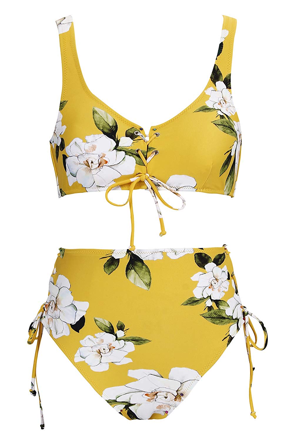 Cupshe Women S High Waisted Yellow Bikini Set In Yellow Bikini My Xxx