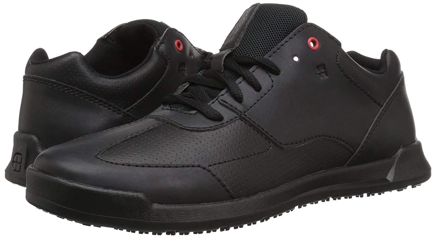 Shoes For Crews Womens Liberty Low Top Lace Up Fashion Sneakers, Black