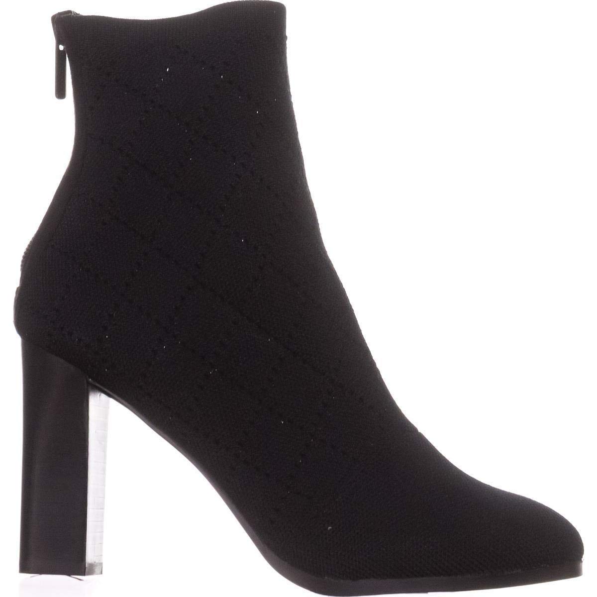 black lace up knitted ankle boots