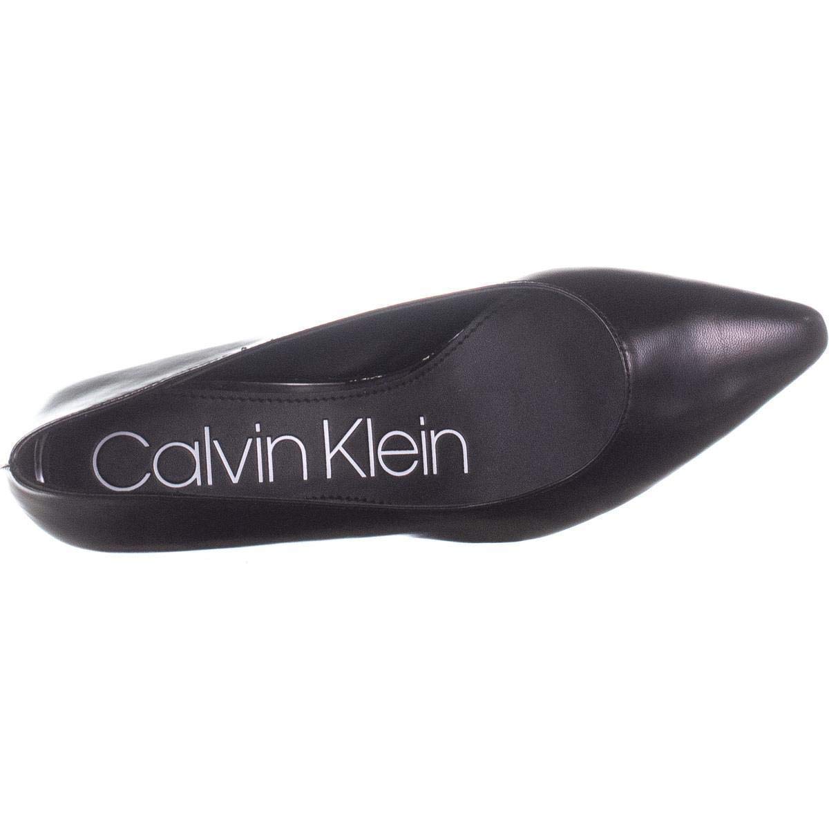 Calvin Klein Womens Nita Leather Pointed Toe Classic Pumps Black Size