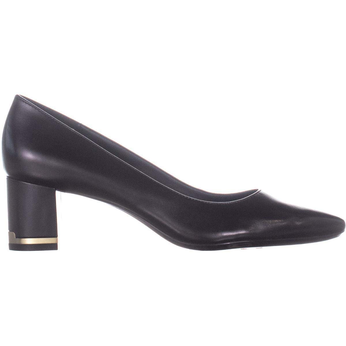 Calvin Klein Womens Nita Leather Pointed Toe Classic Pumps, Black, Size ...