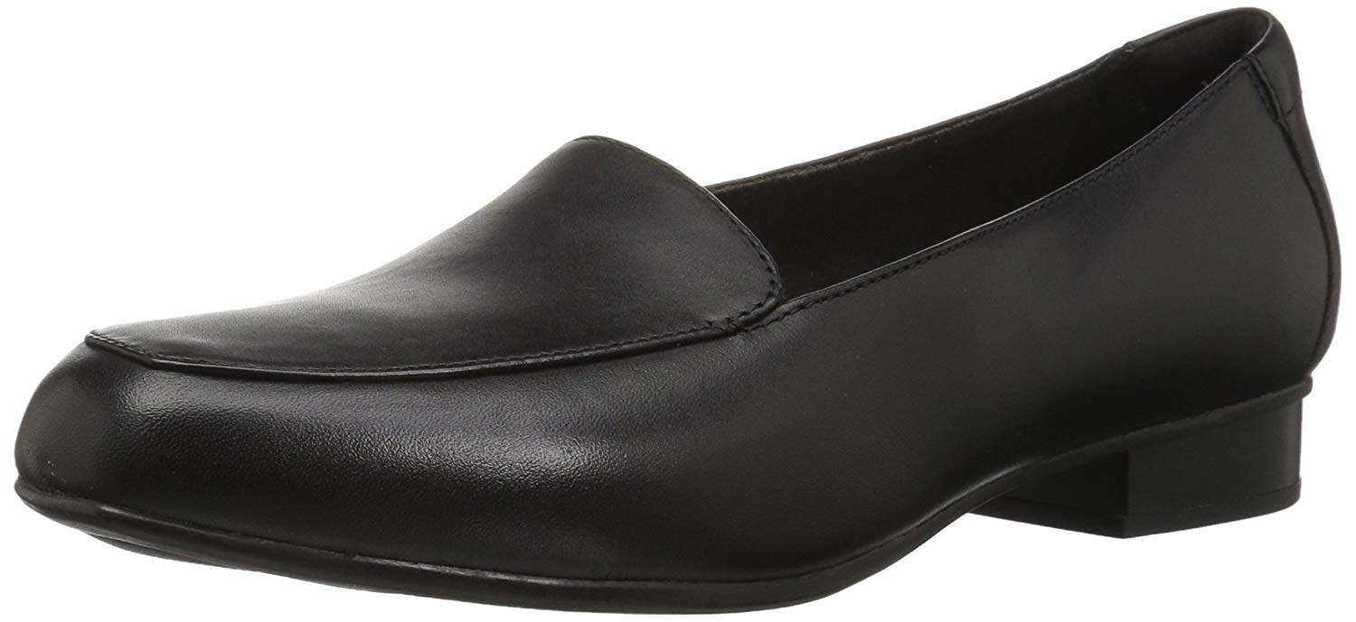 Clarks Womens Juliet Leather Closed Toe Loafers Black Leather Size 75 Dxg8