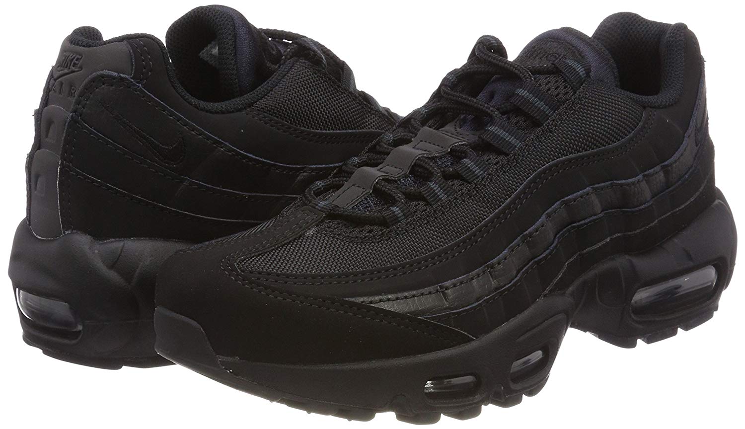 all black leather air max 95