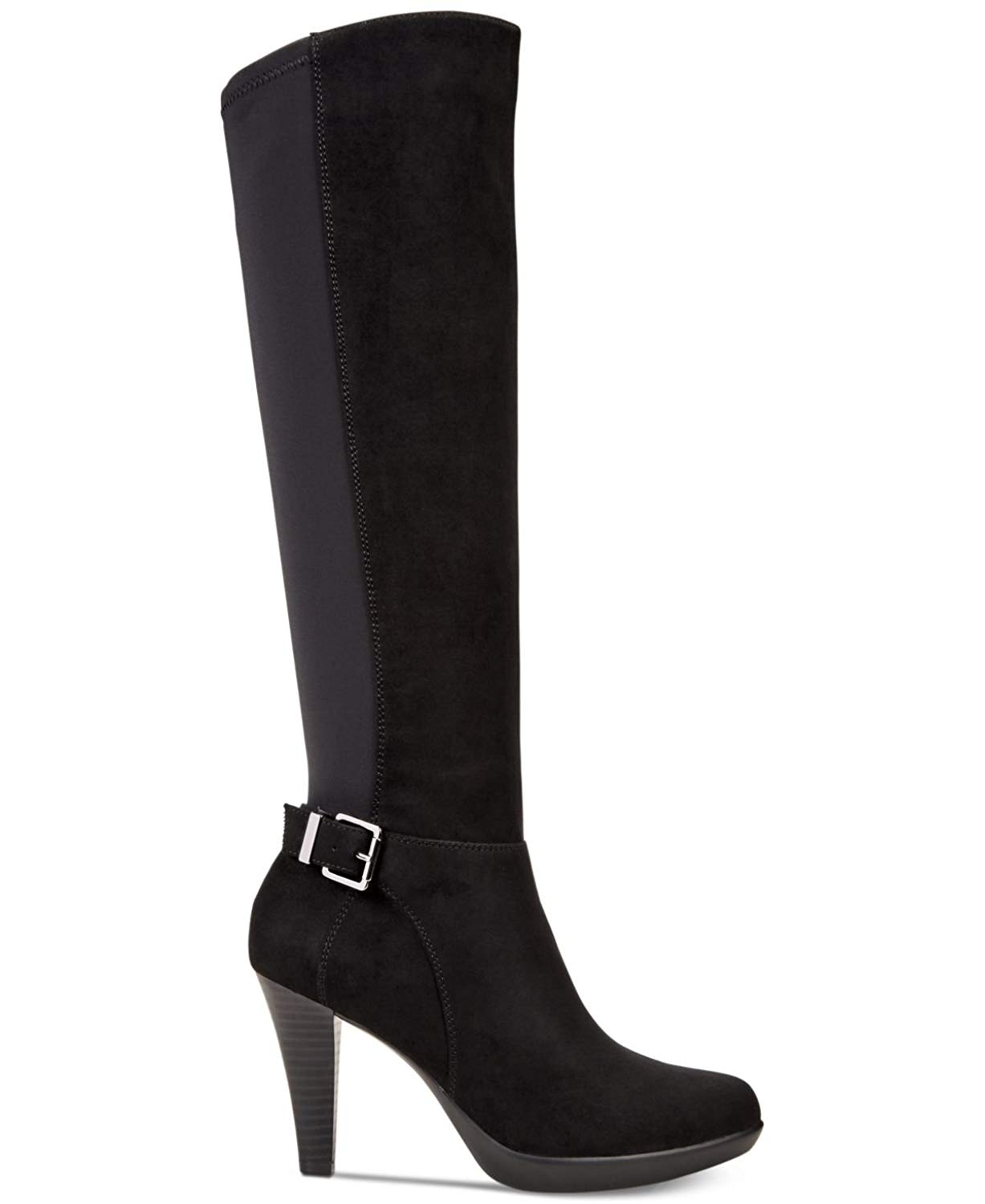 Alfani Womens Vennuss Almond Toe Knee High Fashion Boots, Black Micro ...