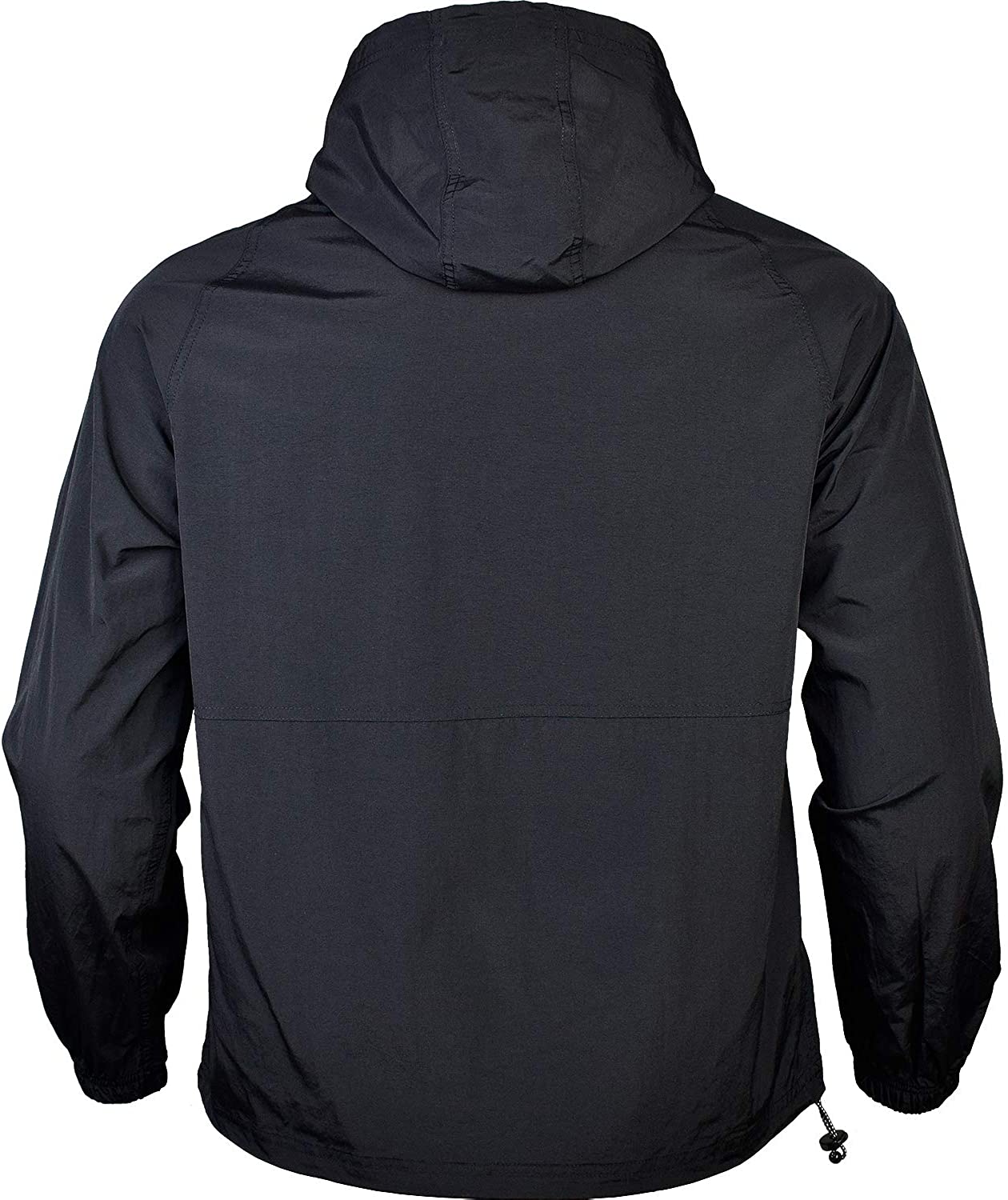 Outdoor Shaping Men's Pullover Rain Jacket Hooded Windbreaker, Black ...
