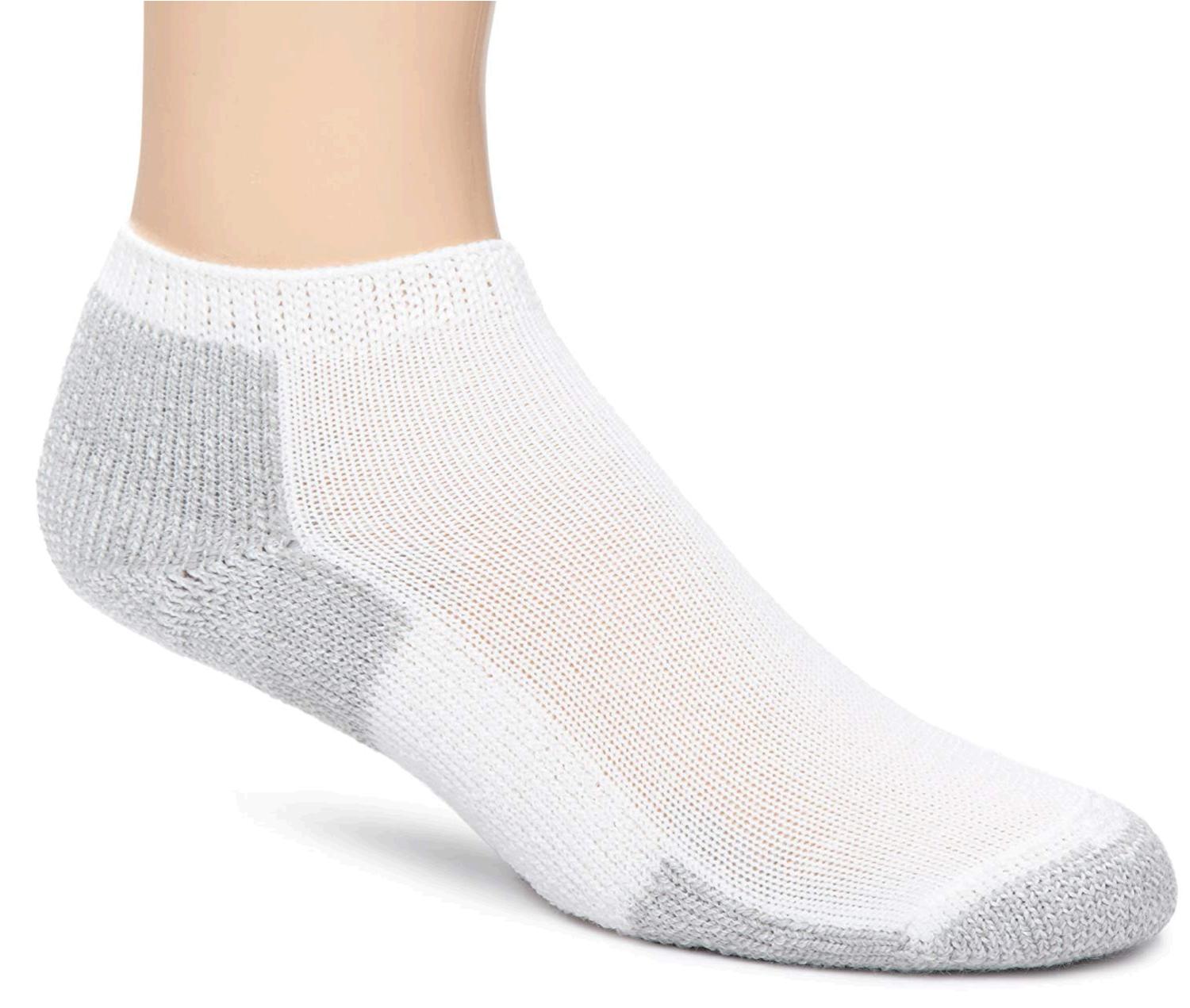 Thorlos Men's JMM Running Thick Padded Low Cut Sock,, White Platinum ...