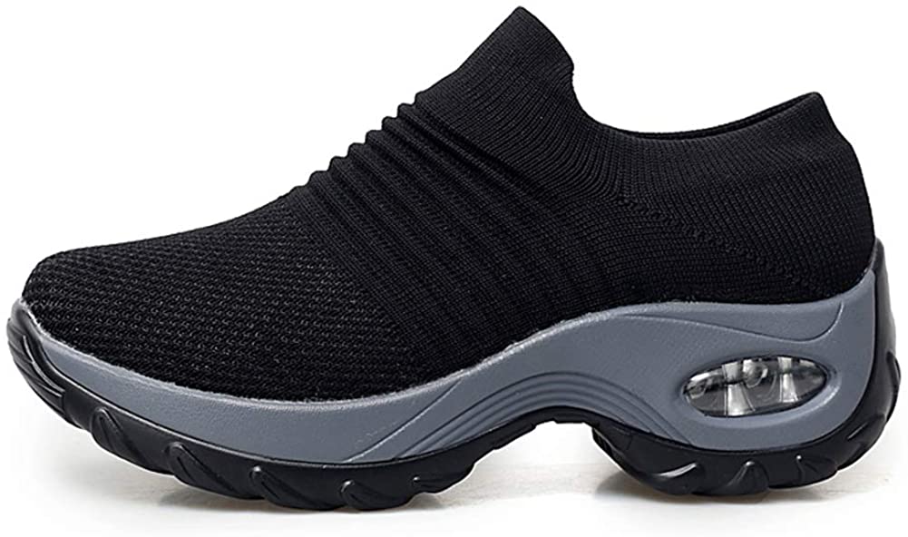 Women�s Walking Shoes Sock Sneakers Mesh Slip On Air