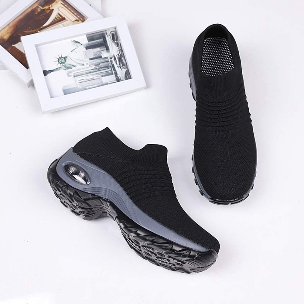 Slow Man Women's Shoes Slip On Running Sneaker Fabric Low Top, Black1 ...