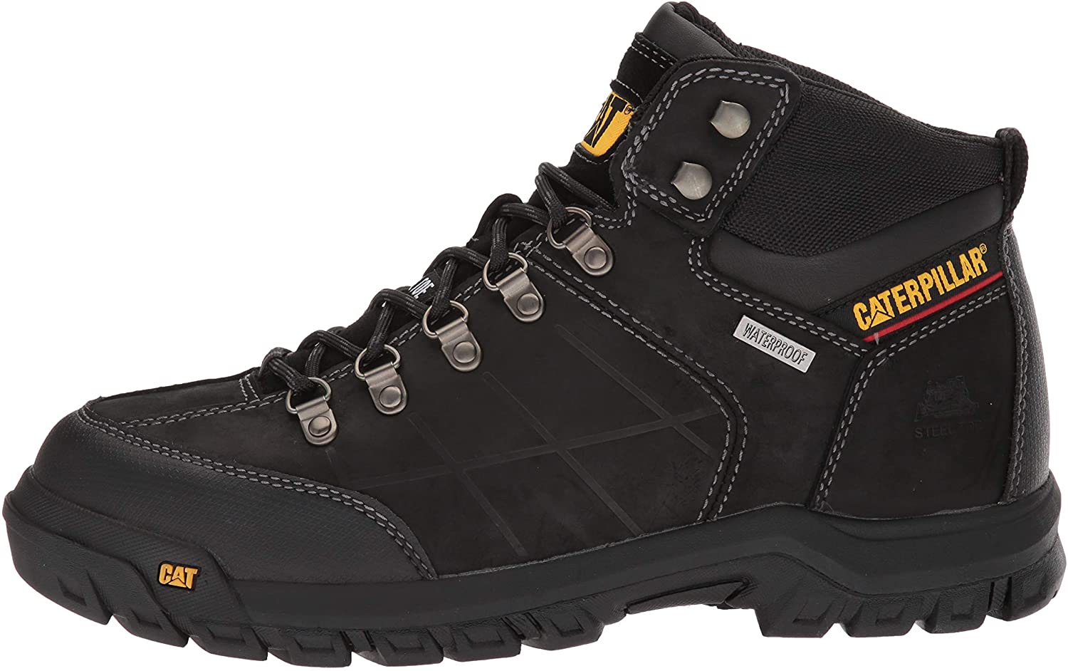 Caterpillar Men's Shoes Threshold wp st Leather Steel toe Lace, Black ...