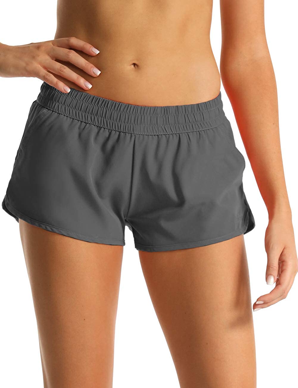 Rocorose Women's Board Shorts Quick Dry Drawstring Sports, #26152 Grey ...