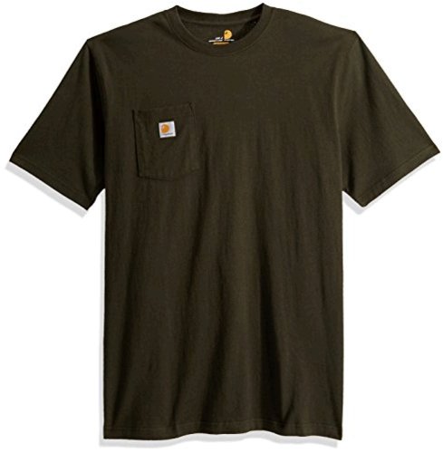 Carhartt Men's K87 Workwear Pocket Short Sleeve T-Shirt, Peat, Size X ...