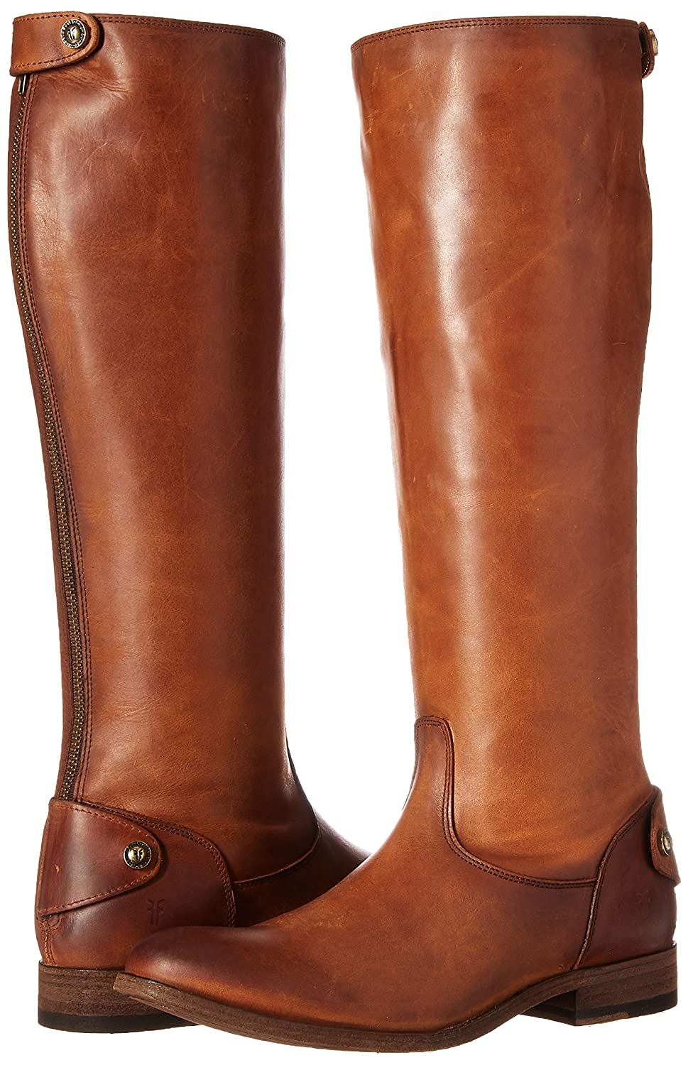 FRYE Women's Melissa Button Back-Zip Boot, Cognac, Size 9.0 n6TO | eBay