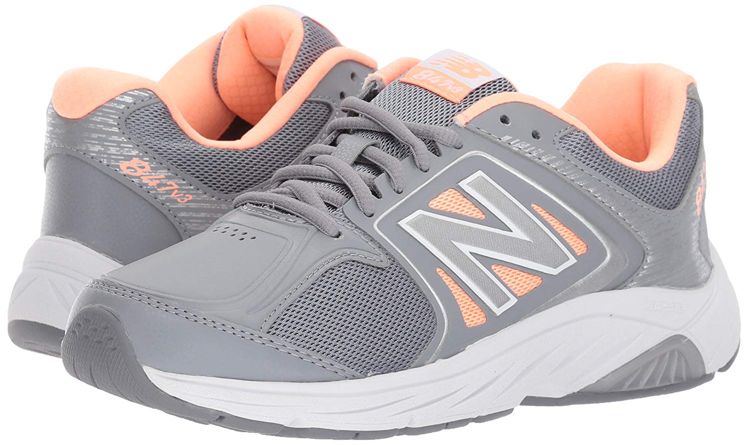 New Balance Womens WW847GY3 Low Top Lace Up Running, Grey/Pink, Size 13 ...