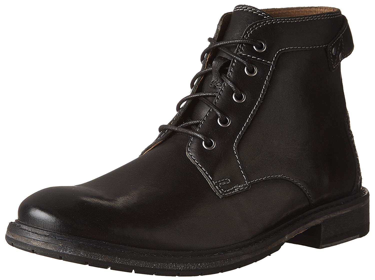 clarks mens black leather shoes