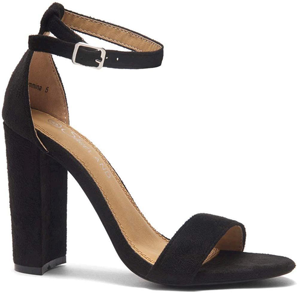 Shoe Land Women's Shoes Rosemmina Suede Peep Toe Casual Ankle, Black, Size  9.0