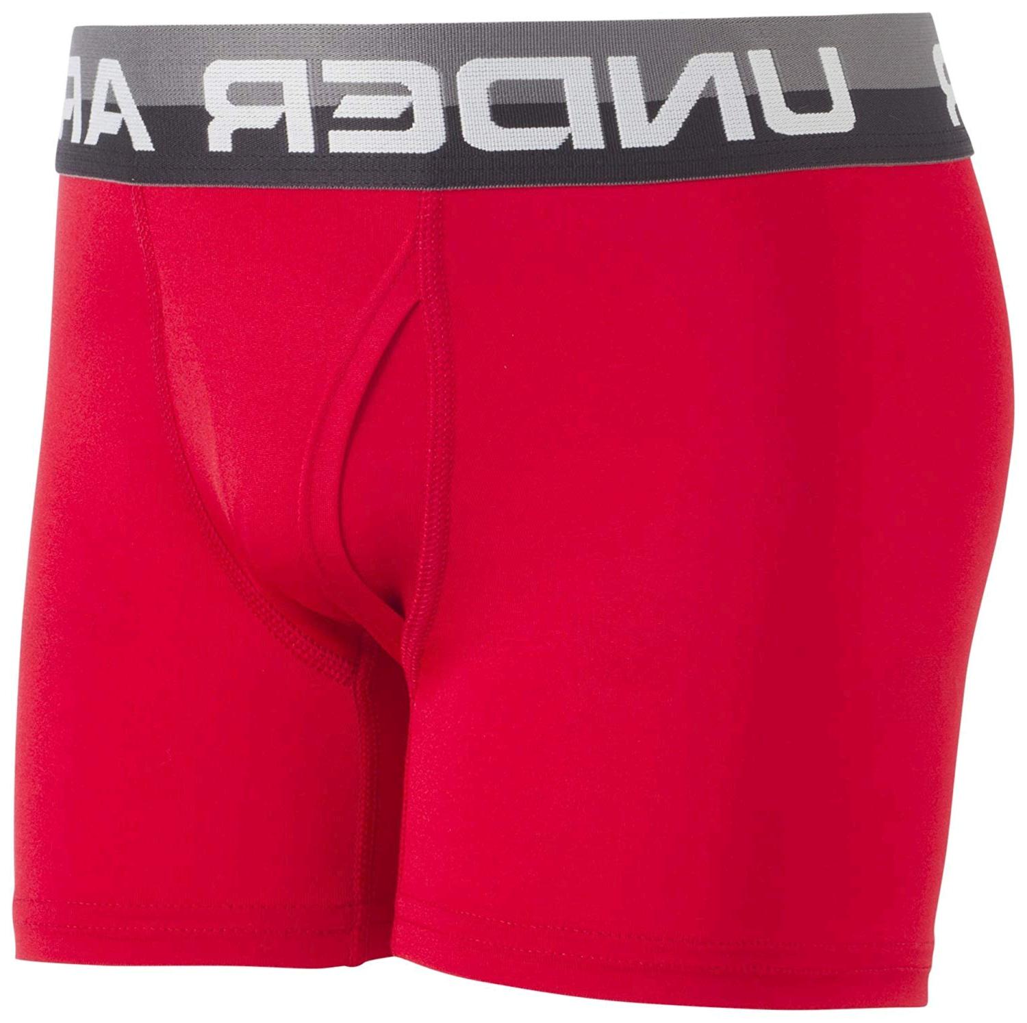 Under Armour Boys' Big 2 Pack Performance Boxer, Red/Black, Size Youth ...