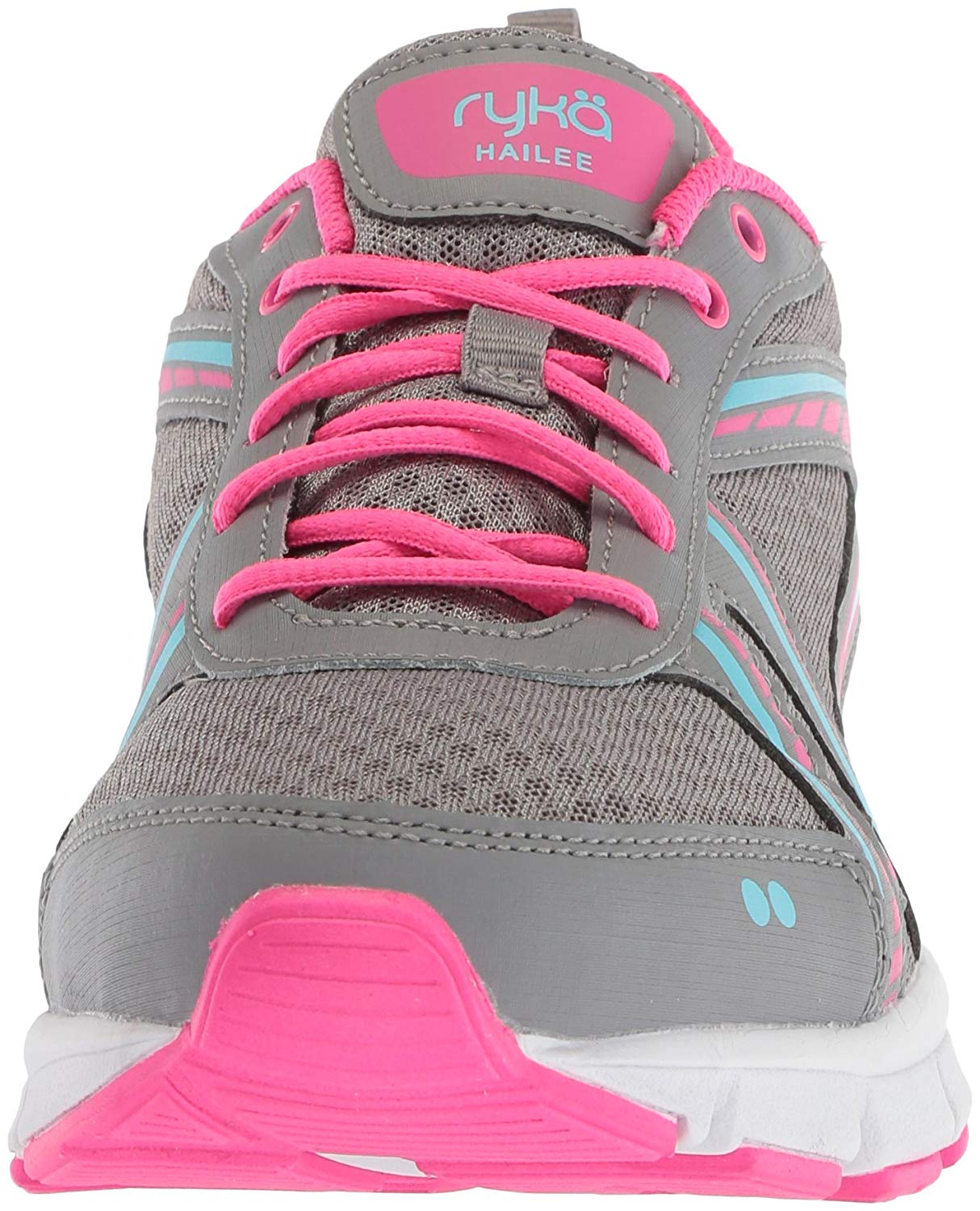 Ryka Womens Hailee Low Top Lace Up Fashion Sneakers, Grey/Pink/Blue ...