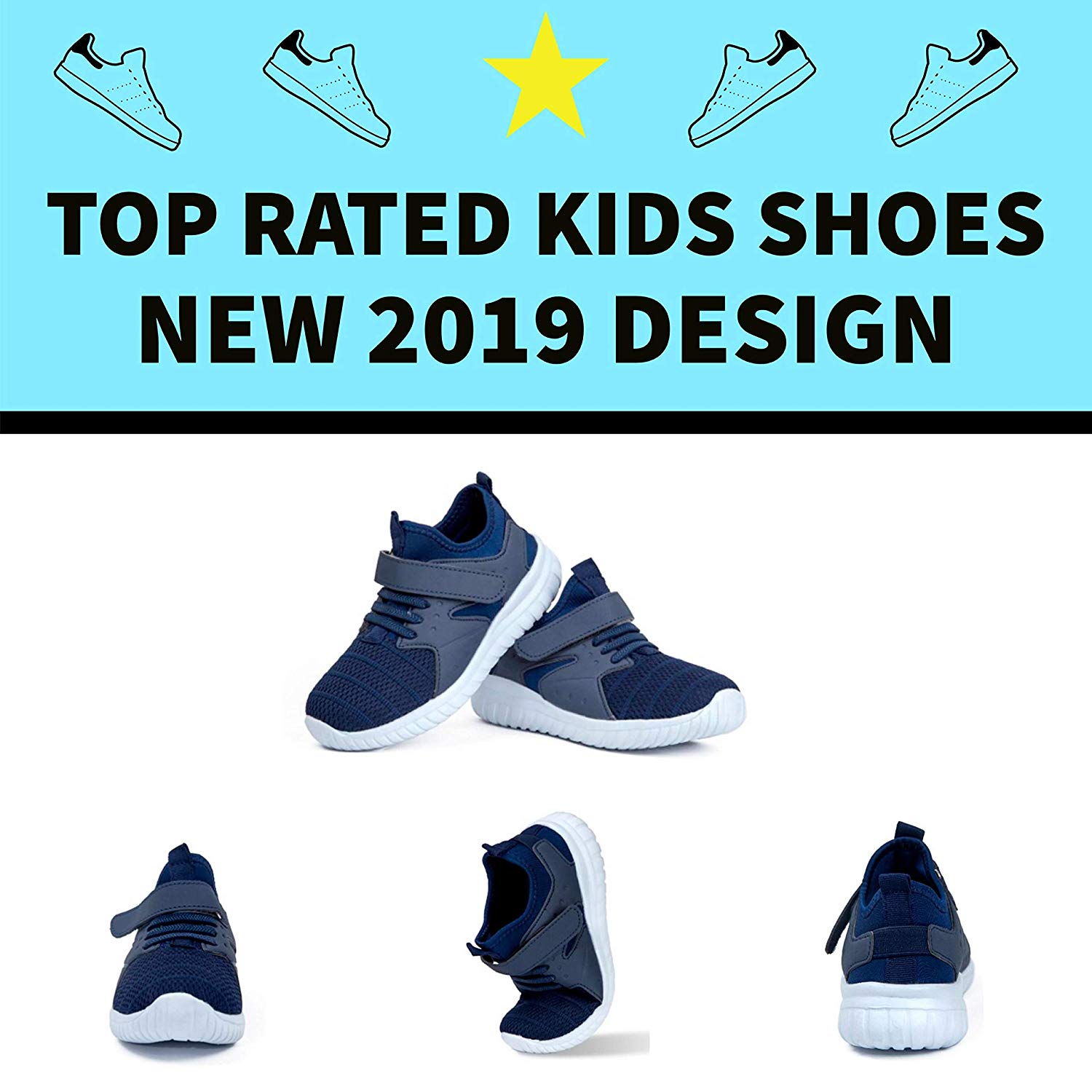 ONEYUAN Children Cat Faces-01 Kid Casual Lightweight Sport Shoes Sneakers Walking Athletic Shoes