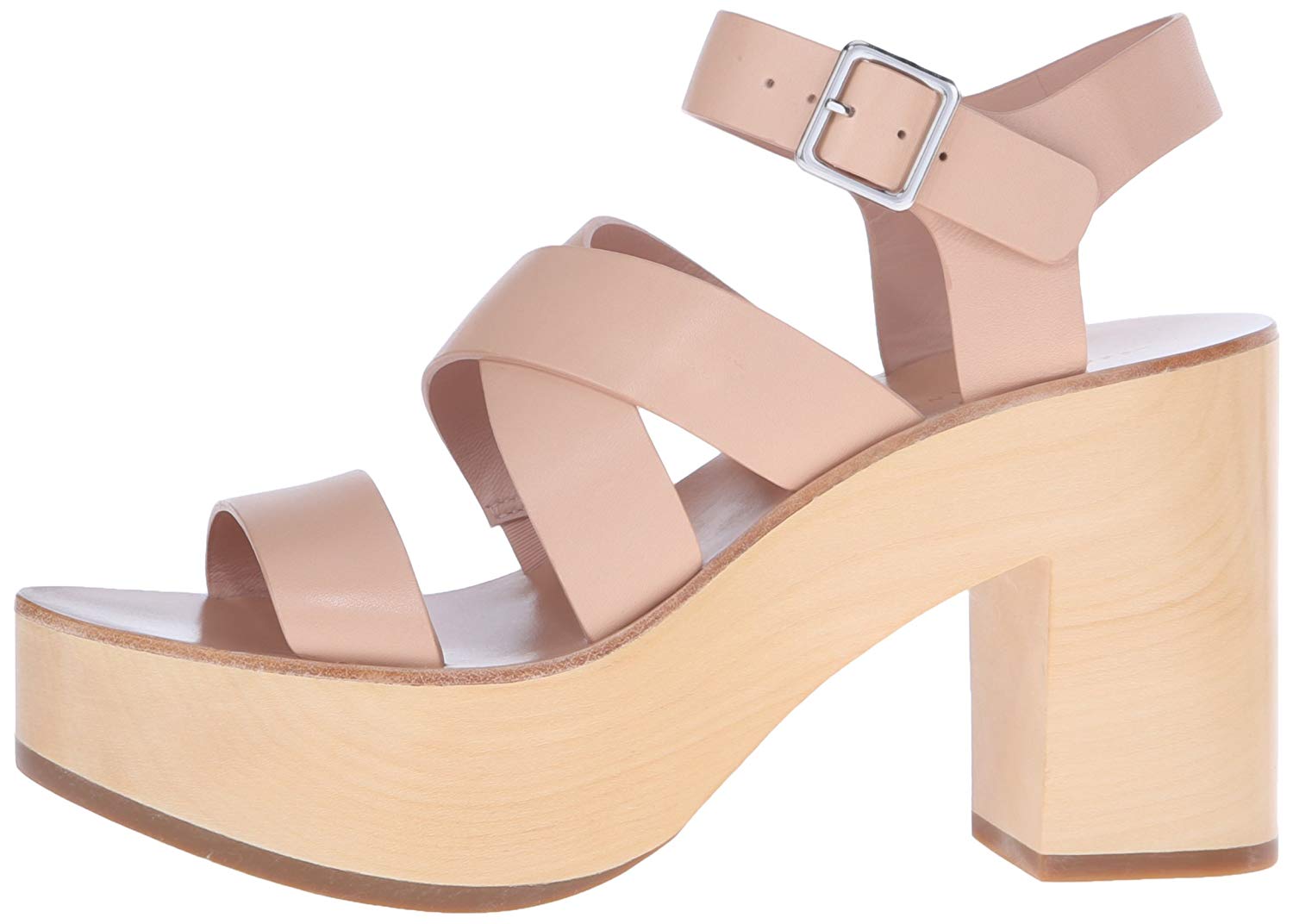 nude platform mules