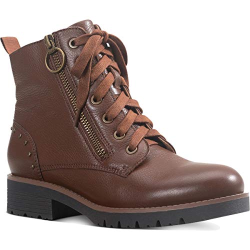 tatum leather and logo combat boot