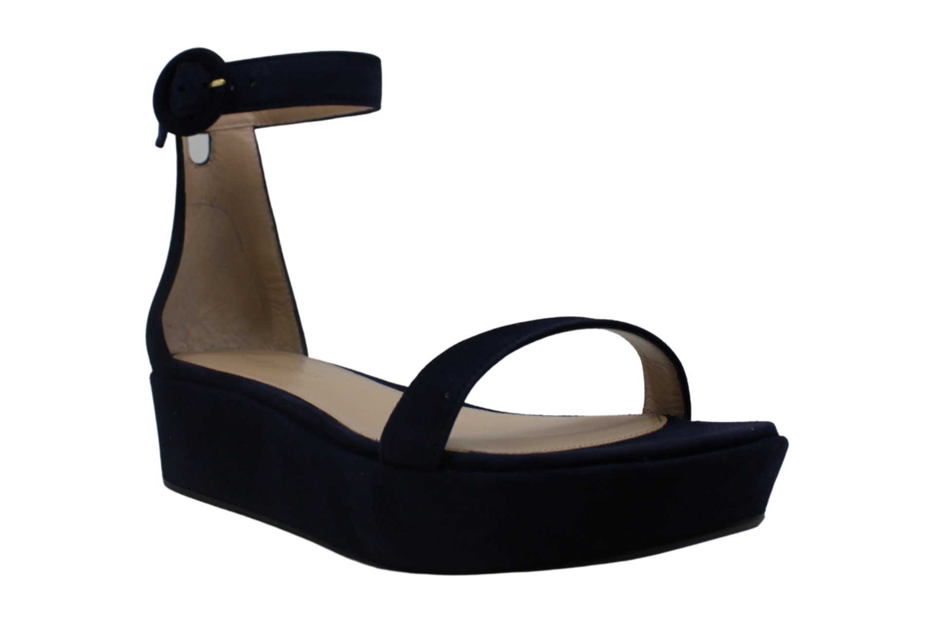 navy suede platform sandals