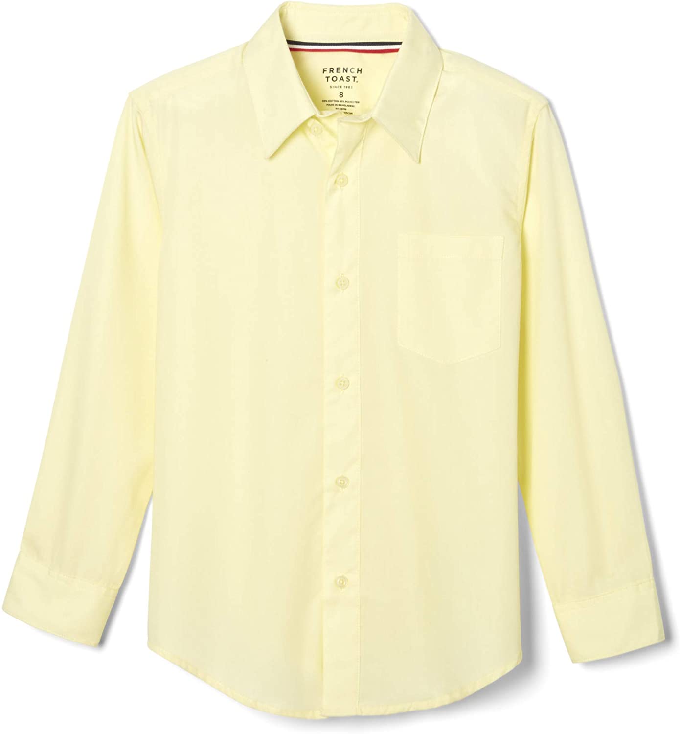 French Toast Boys' Long Sleeve Classic Dress Shirt (Standard &, Yellow