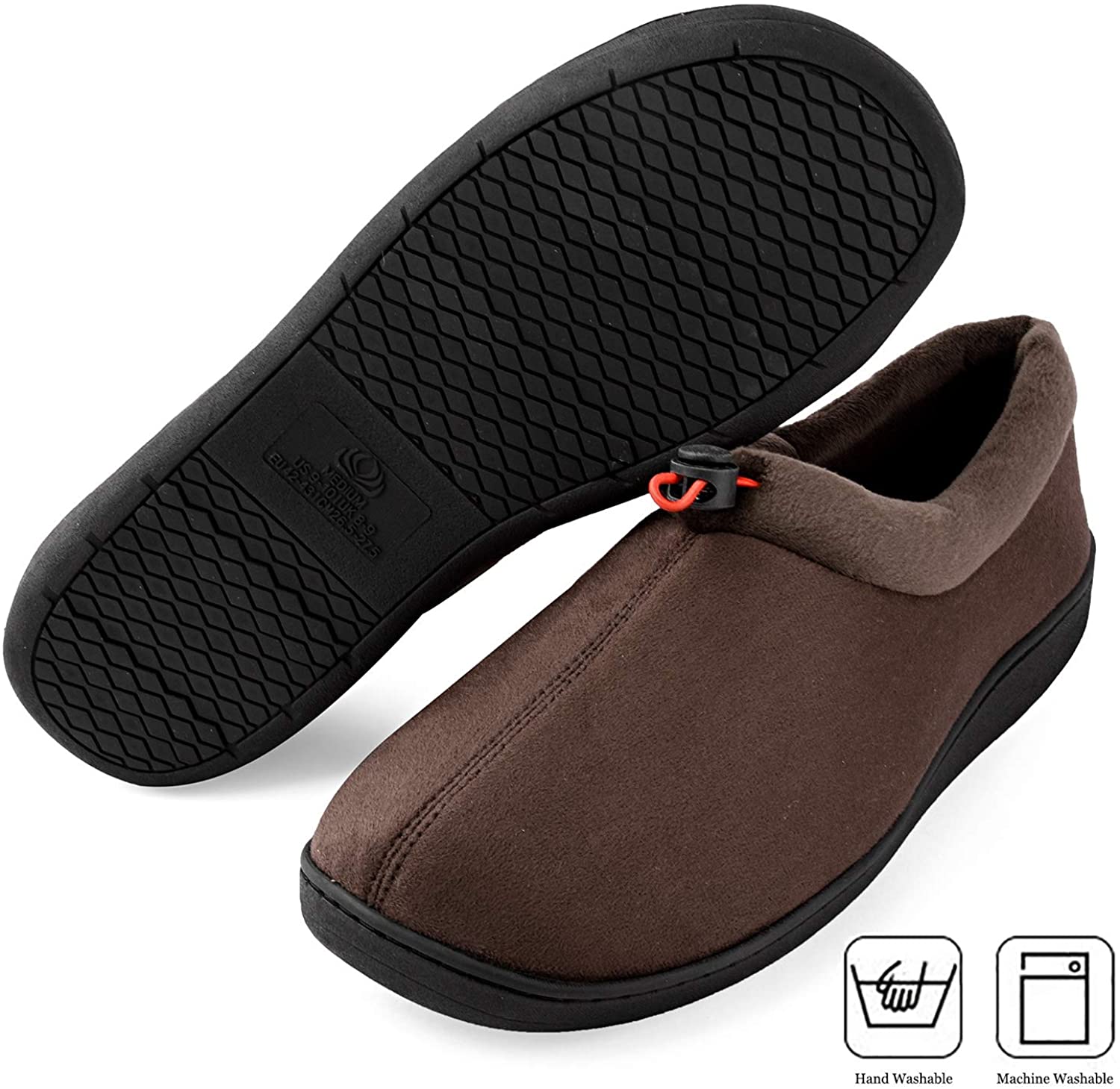 Men's Slippers House Shoes Breathable Comfy Memory Foam, Brown, Size 13