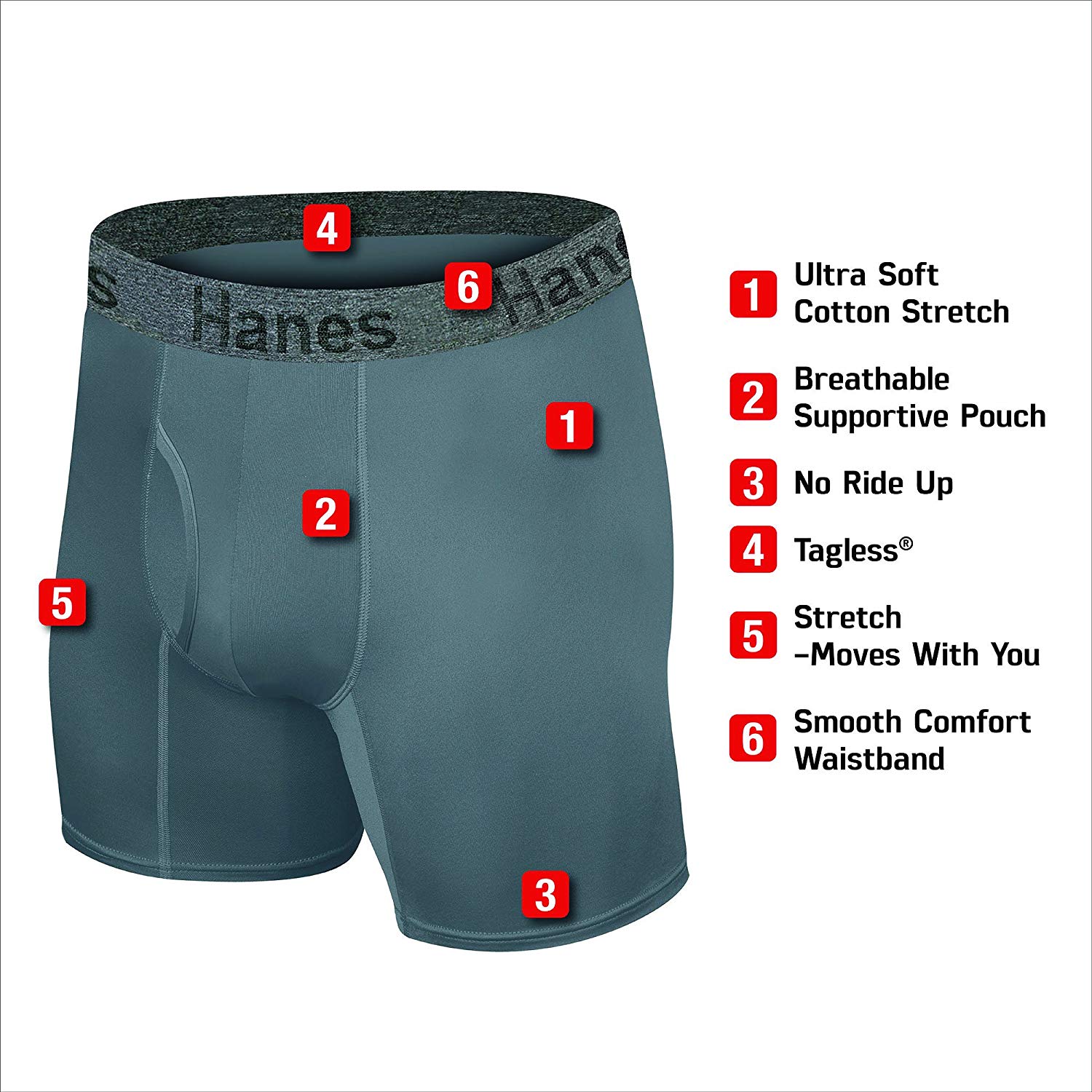 Hanes Men's 3-Pack Comfort Flex Fit Ultra Soft Stretch, Assorted, Size ...