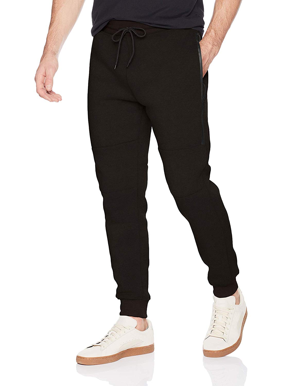 Southpole Men's Fleece Jogger Pants with Water Proof Long, Black, Size ...