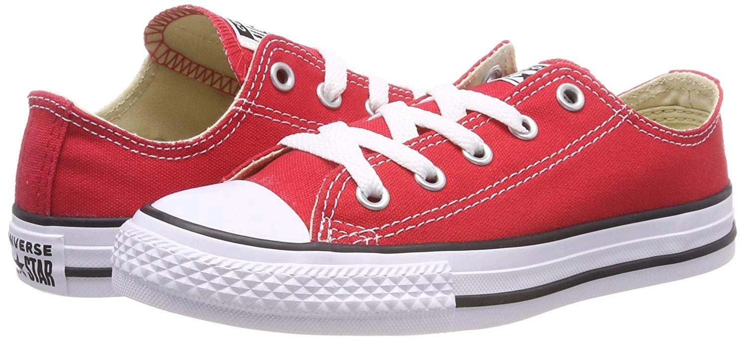 Kids Converse Girls All Star Canvas Low Top Lace Up Fashion, Red, Size ...