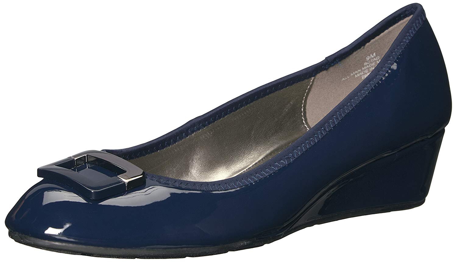 Bandolino Womens Tad Closed Toe Wedge Pumps, Navy/Navy Synthetic, Size 6.5 | eBay