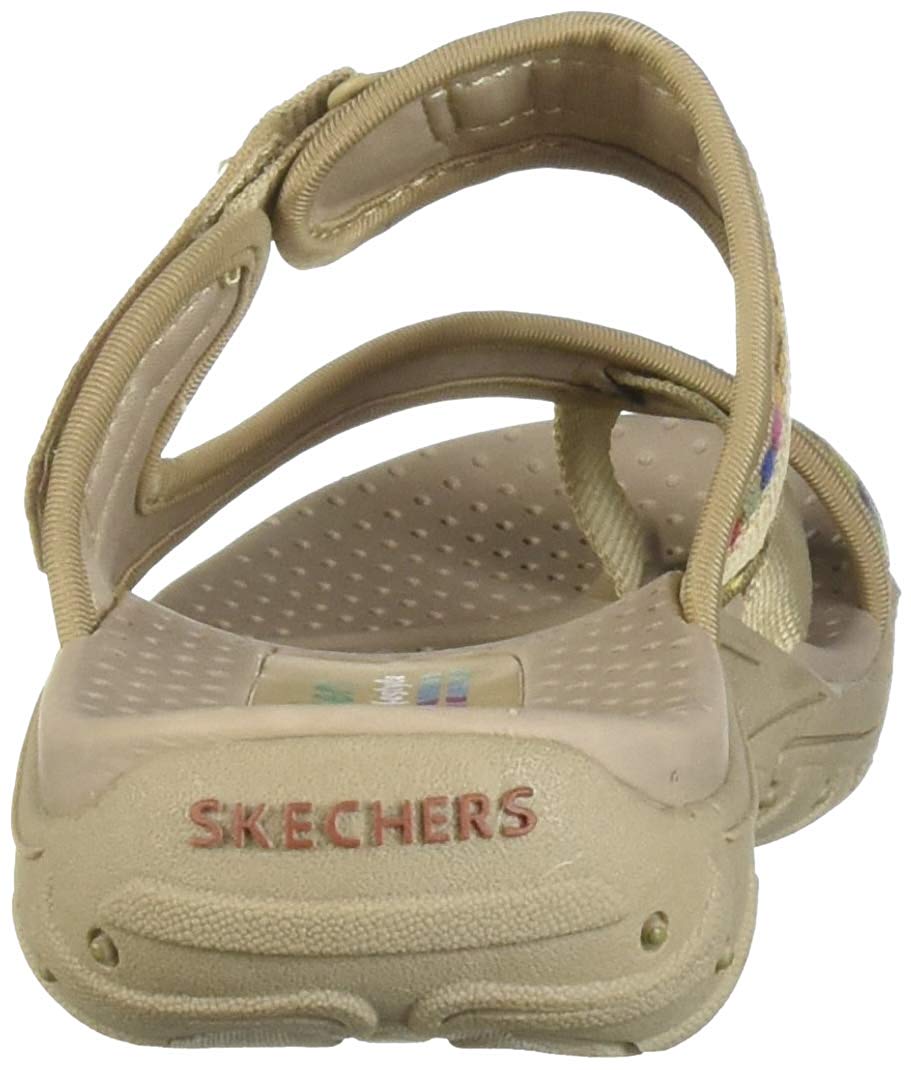 Skechers Women's ReggaeMad SwagToe Thong Woven Sandal, Dark Natural
