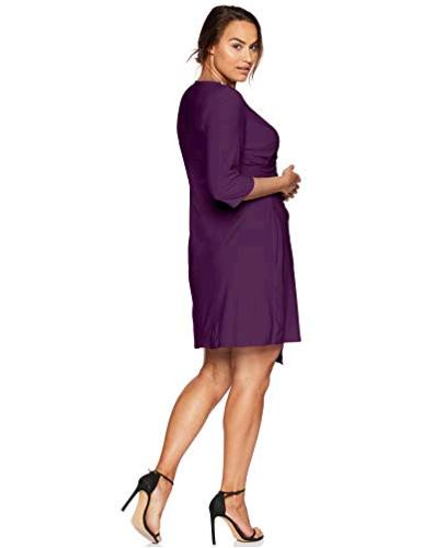 Msk Womens Plus Size Surplice Cocktail Dress With Ruching And Luxe 5115