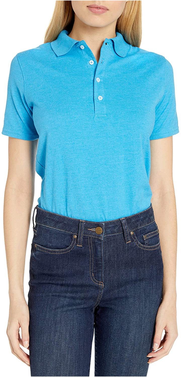 Hanes womens X-Temp Performance Polo Shirt,Neon Blue, Blue, Size XXX ...