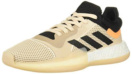 adidas Men's Marquee Boost Low Basketball, Linen/Black/Flash Orange ...