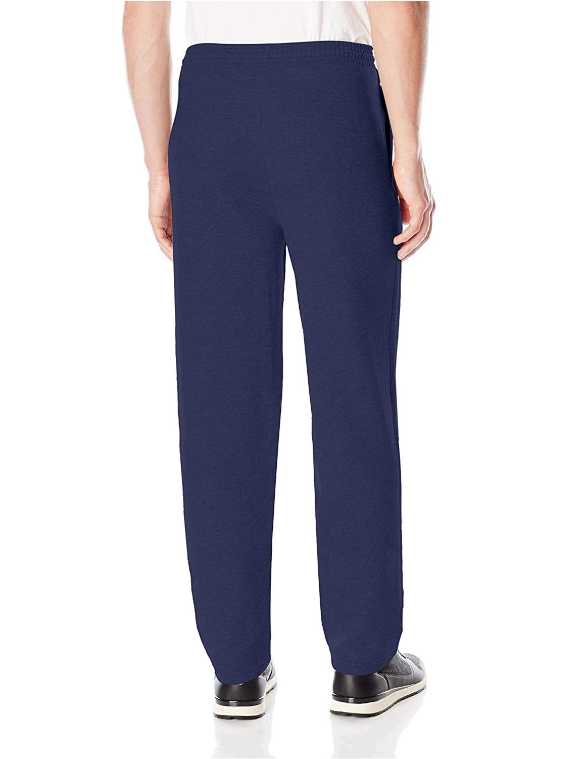Hanes Men's Ecosmart Open Leg Fleece Pant with Pockets,, Navy, Size X ...