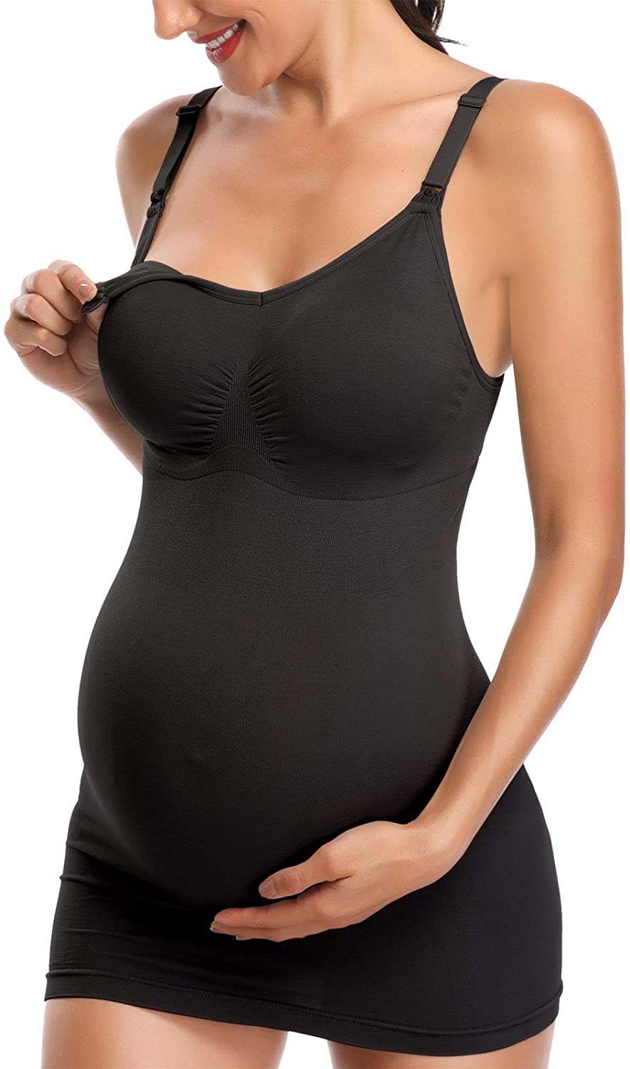 Womens Nursing Tank Tops Built In Bra For Breastfeeding Black Size XX