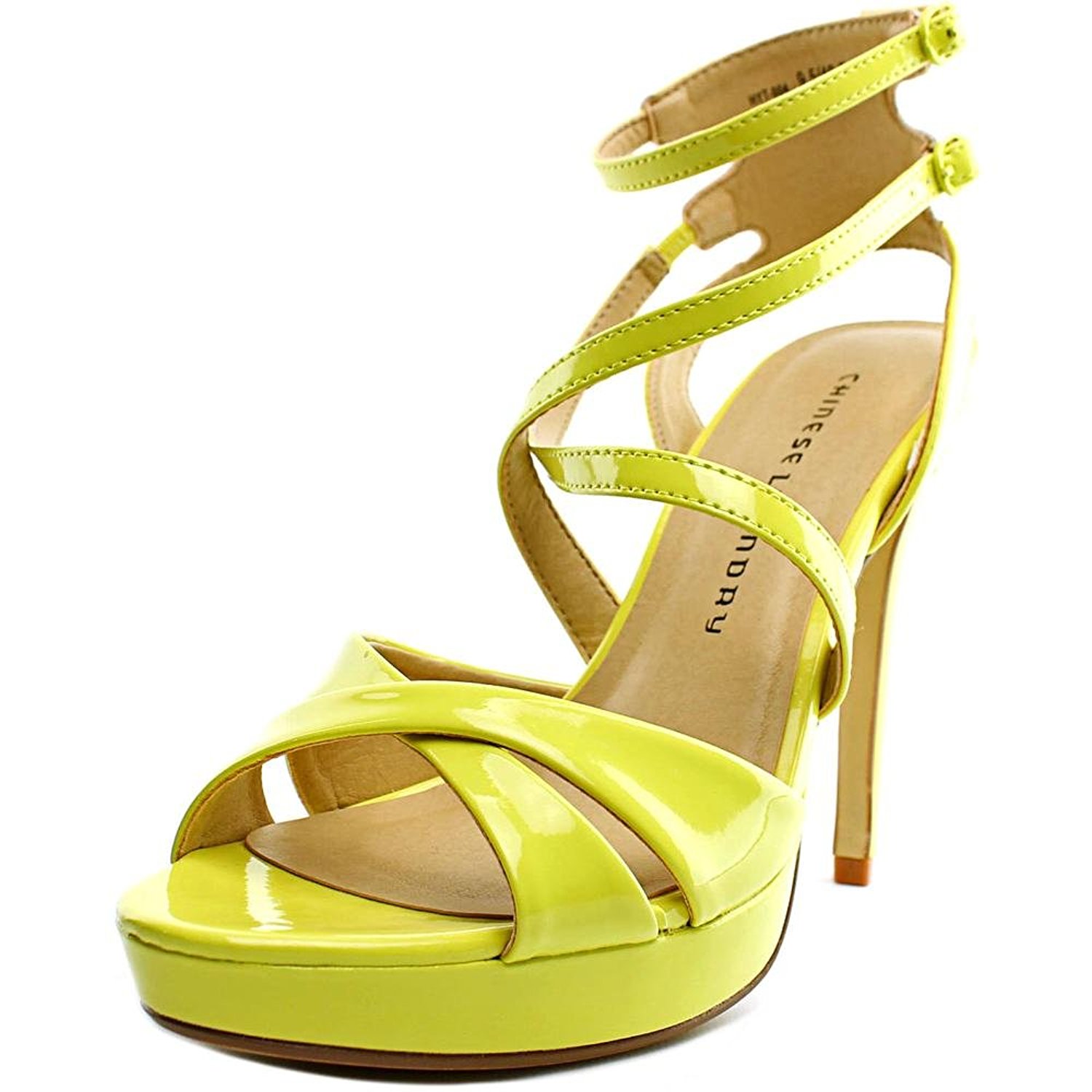 Chinese Laundry Womens HIghlight Open Toe Ankle Strap Platform Lemon Size 8.5 Chinese Laundry Womens HIghlight Open Toe Ankle Strap Platform Lemon Size 8.5