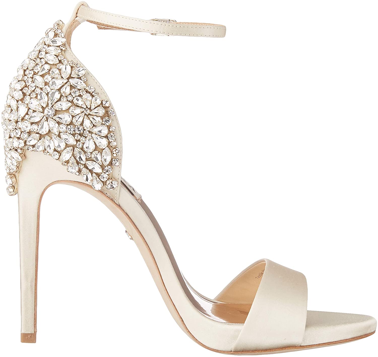 badgley mischka ivory satin shoes