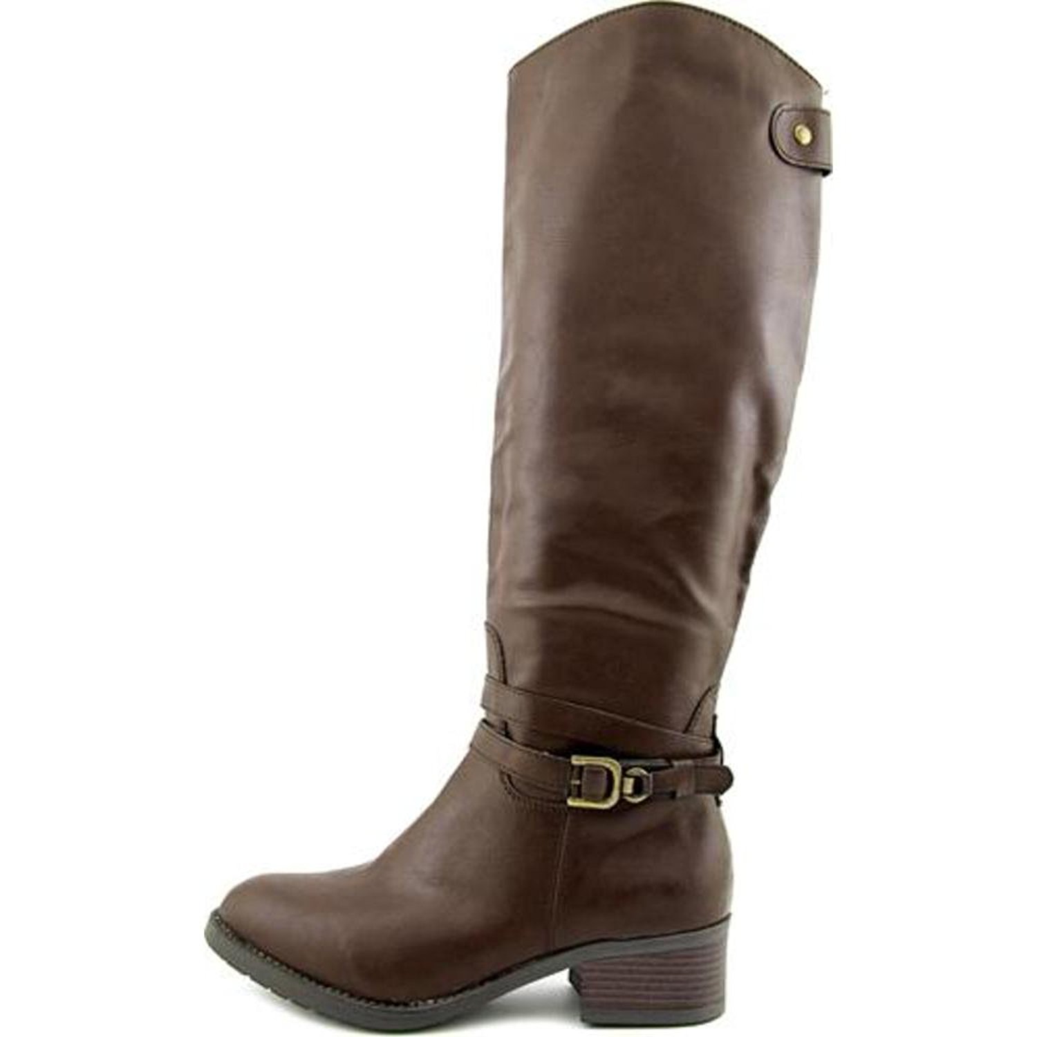 Rampage Womens IMELDA Leather Round Toe Knee High Riding Boots, Brown ...