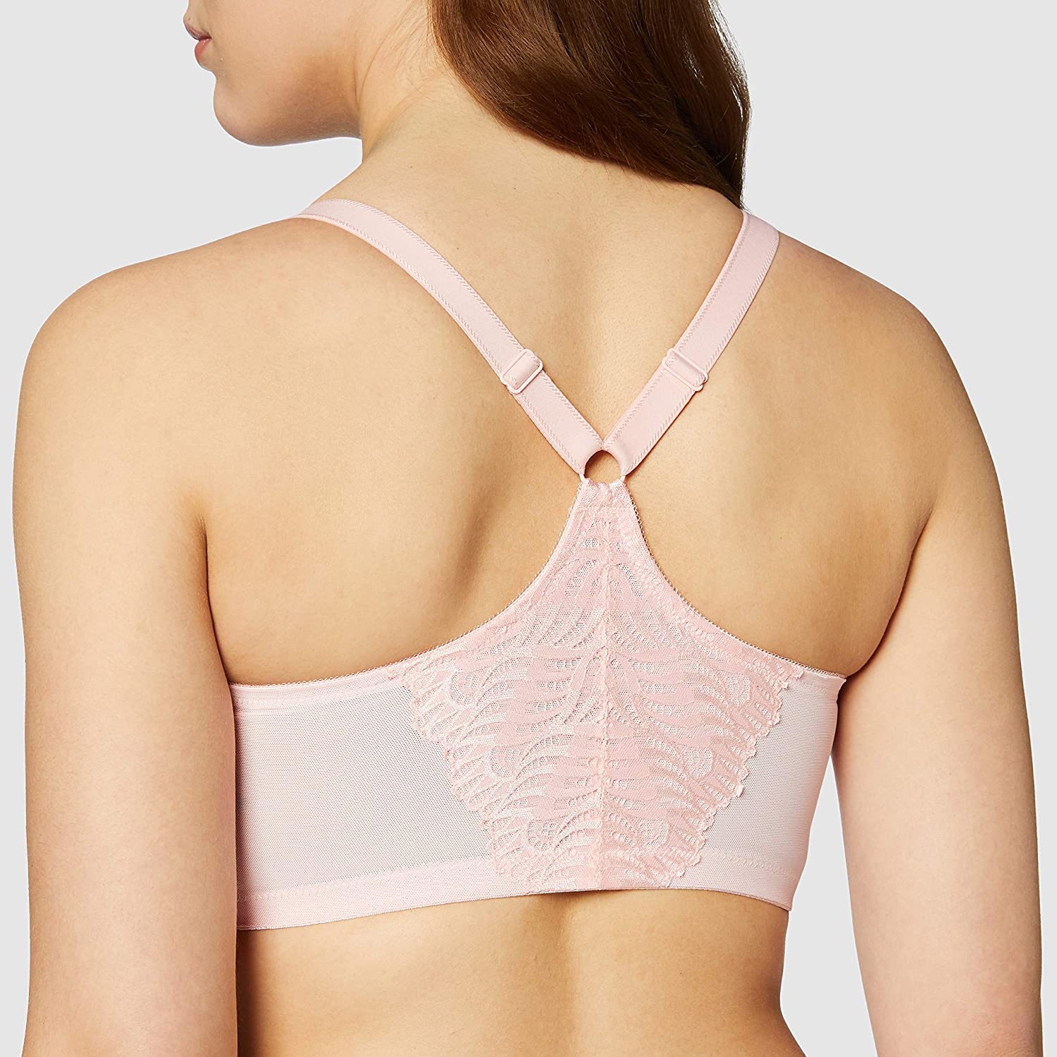 Glamorise Women s Plus Size Full Figure Front Close Lace Pink Blush 