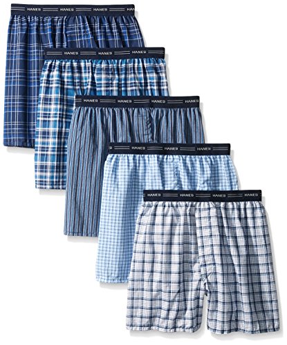 Hanes Yarn Dyed Plaid Boxers (841BX5) Assorted, Assorted Plaids, Size ...
