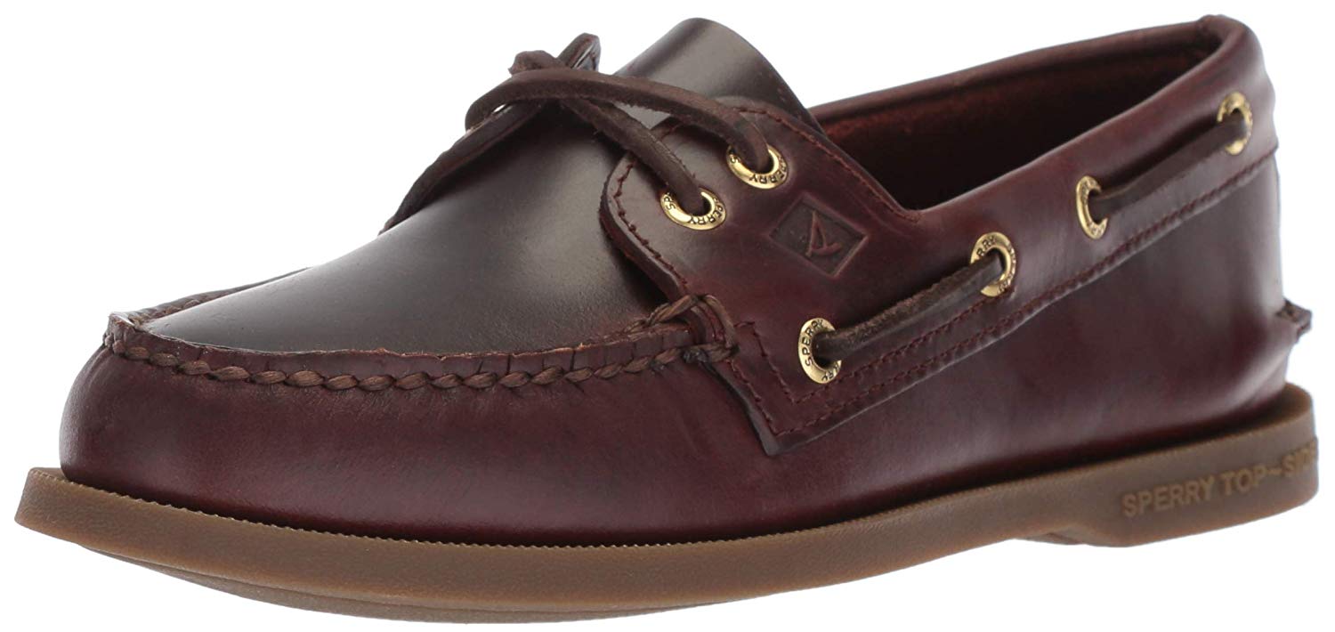 Sperry Mens Top Sider Mens's A/O Leather Closed Toe Boat, Amaretto ...