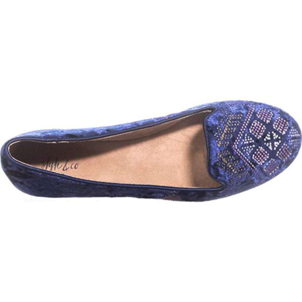 solid round toe leather flat loafer