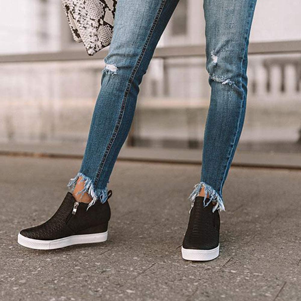 Chenghe Women's Platform Wedge Sneakers Fashion High, Black-upgrade, Size 8.0 Rs | eBay