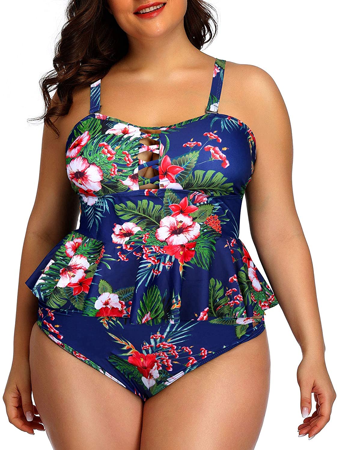 womens ruffle tankini