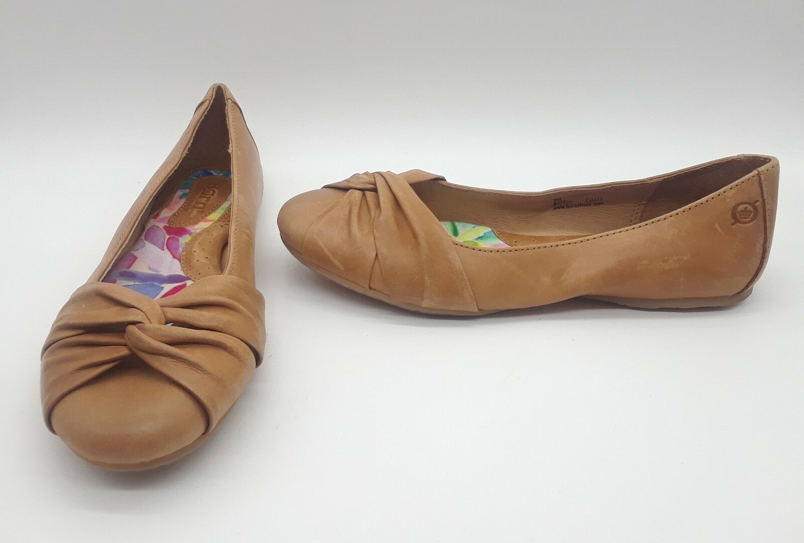 tan leather ballet flats