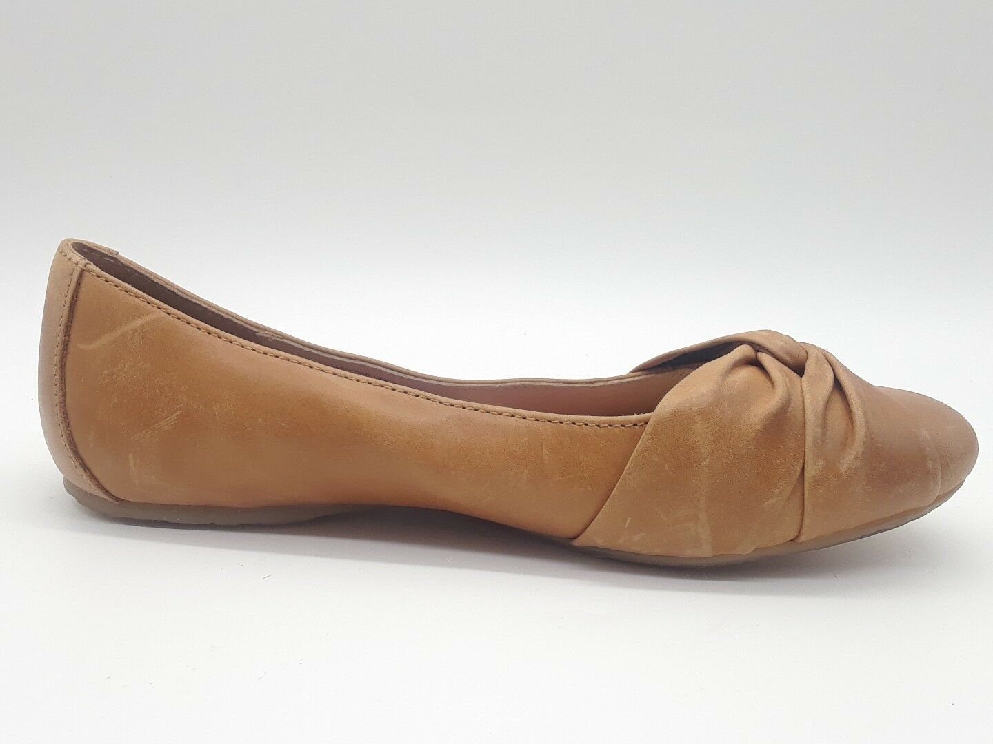 tan leather ballet flats