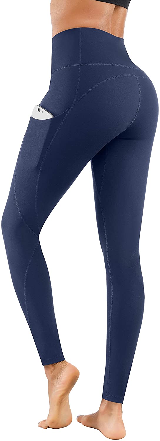 navy blue yoga pants with pockets